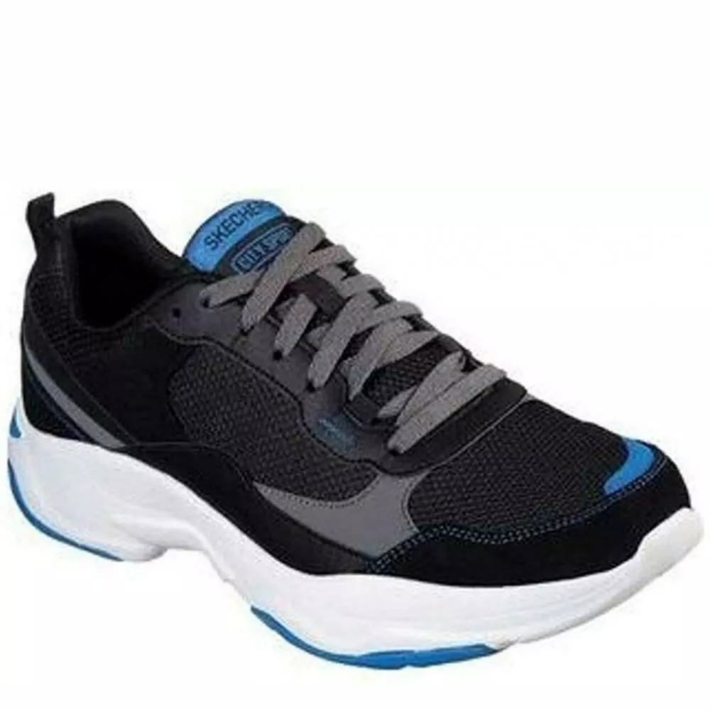 Skechers Men's Shoes Shine Box Suede/Weave Black S